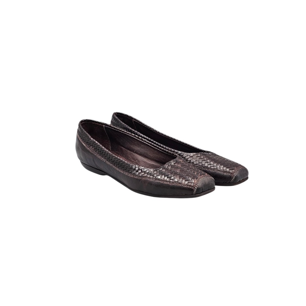 Sesto Meucci Women's‎ Size 8 M EUC Oxblood Woven Leather Loafers Made in Italy